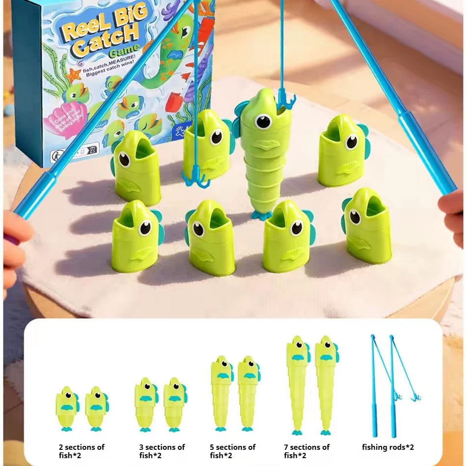 Fishing Battle Board Game Kid Fishing Master Toy Fish Body Stretchable Long Short Competition Family Interaction Educational Toy