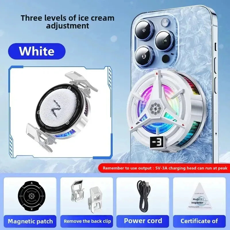 Magnetic Phone Cooler for PUBG Mobile Semiconductor Freeze Tech Digital Temp Display Back Clip Design Freeze Cooling