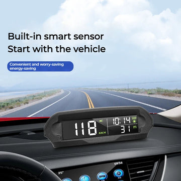 Auto GPS Speedometer With Solar Charging Car HUD Head up Display Car Smart Digital Alarm Reminder Meter Electronics Accessories