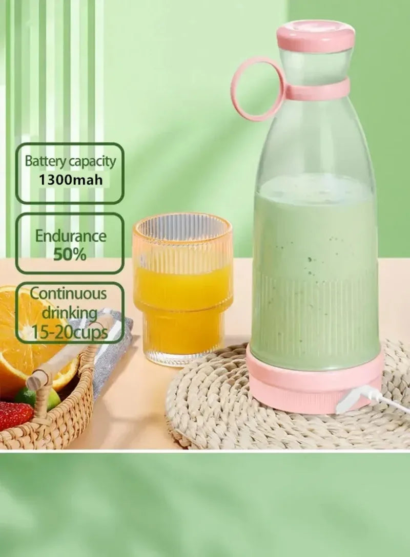 Mini Juice Blender Portable Electric Juicer Bottle 6 Blades Shake Orange Lemon USB Charging Fruit Mixer Fresh Squeezer Machine