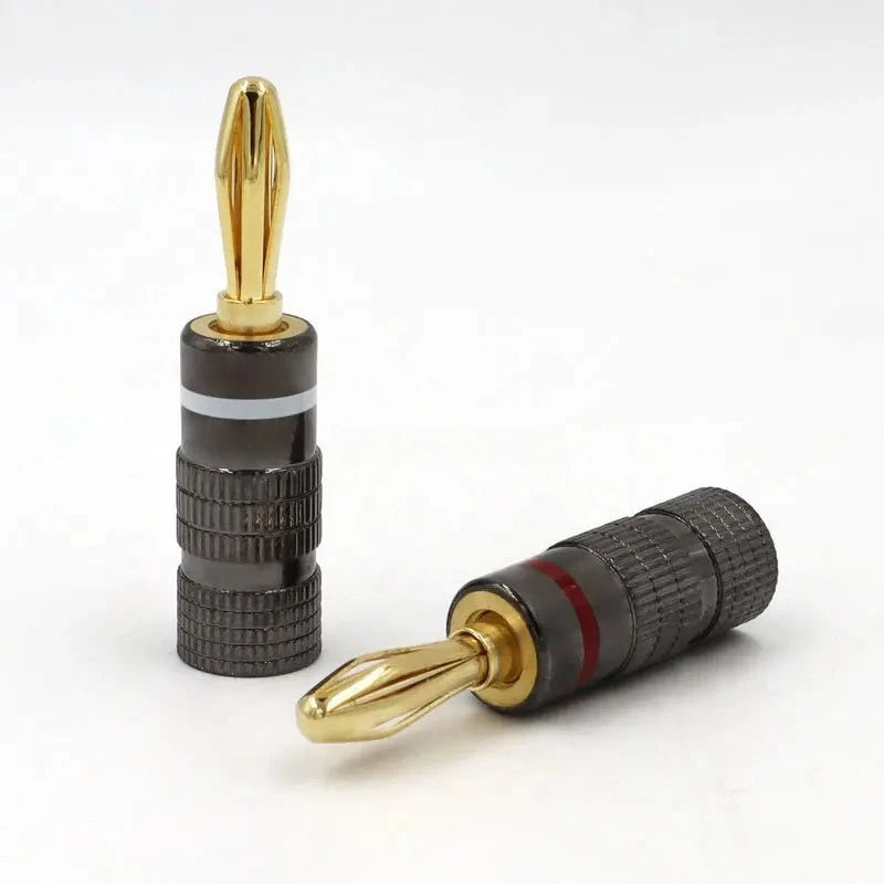 2/6/10/20/50pcs 4mm Banana Plugs Male Connector 24K Gold Plated Hifi Audio Speaker Banana Connectors for Speakers and Amplifiers