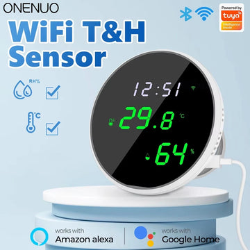 Tuya WiFi Temperature Humidity Sensor Smart Indoor Hygrometer Thermometer With LED Display Backlight Support Google Home Alexa
