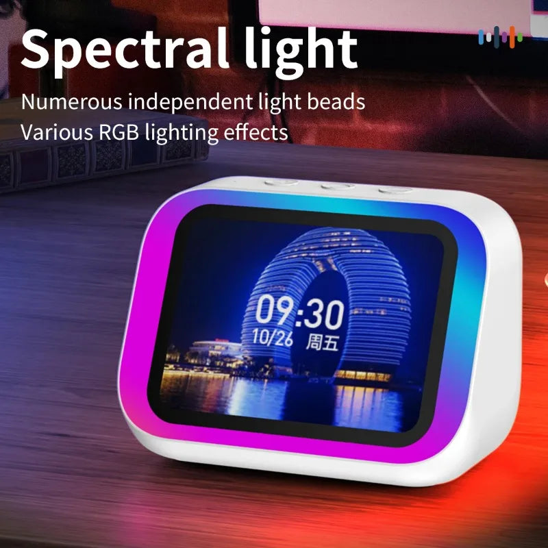 AI Smart Bluetooth 5.4 Speaker Voice assistant HDTouch Screen Display Electronic Album Alarm Clock Hi-fi Stereo outdoor Sound