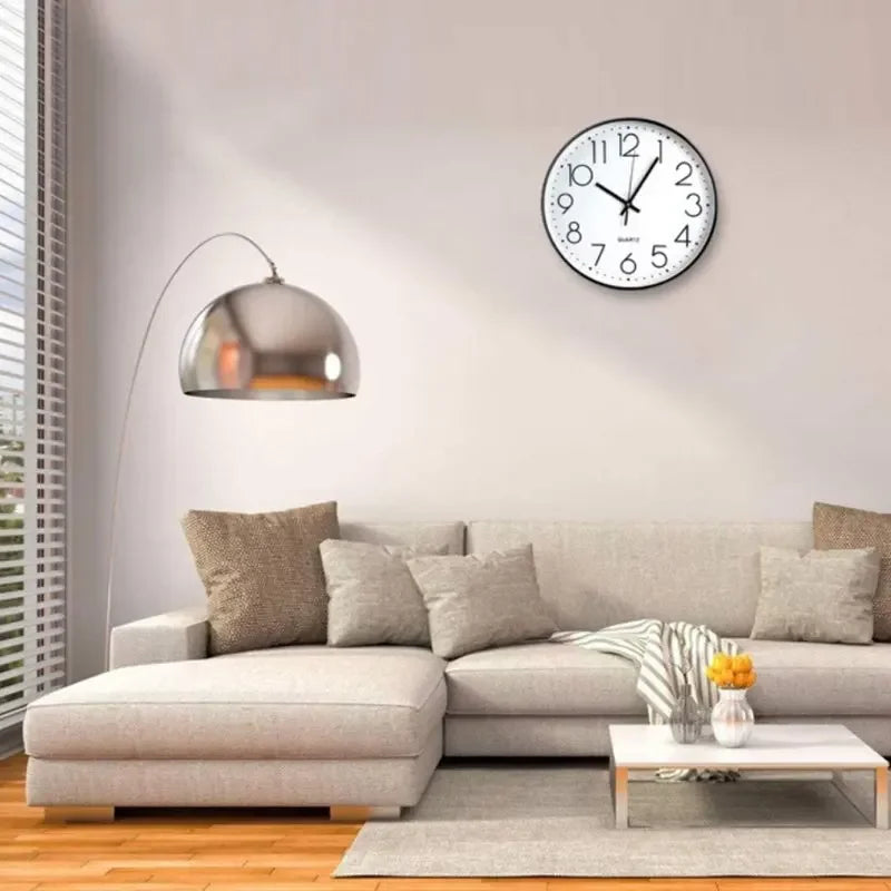 Round Wall Clock, Modern Silent 8 Inch Wall Clock, Quartz Movement Battery Powered, Decorate Home, School, Bedroom, Office