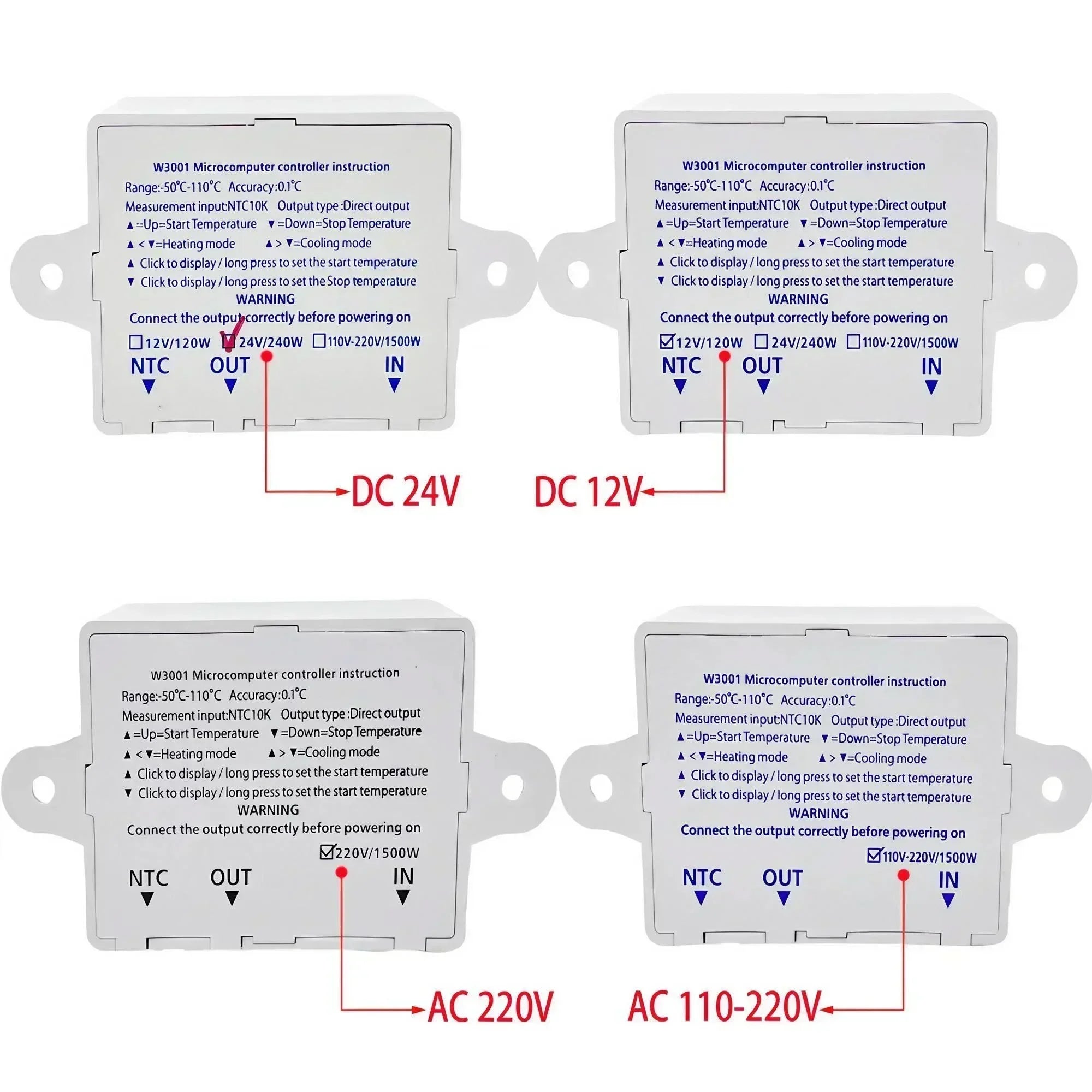 Digital Temperature Controller Thermostat Switch Thermometer 12/24/220V Microcomputer Thermoregulator Home Automation System
