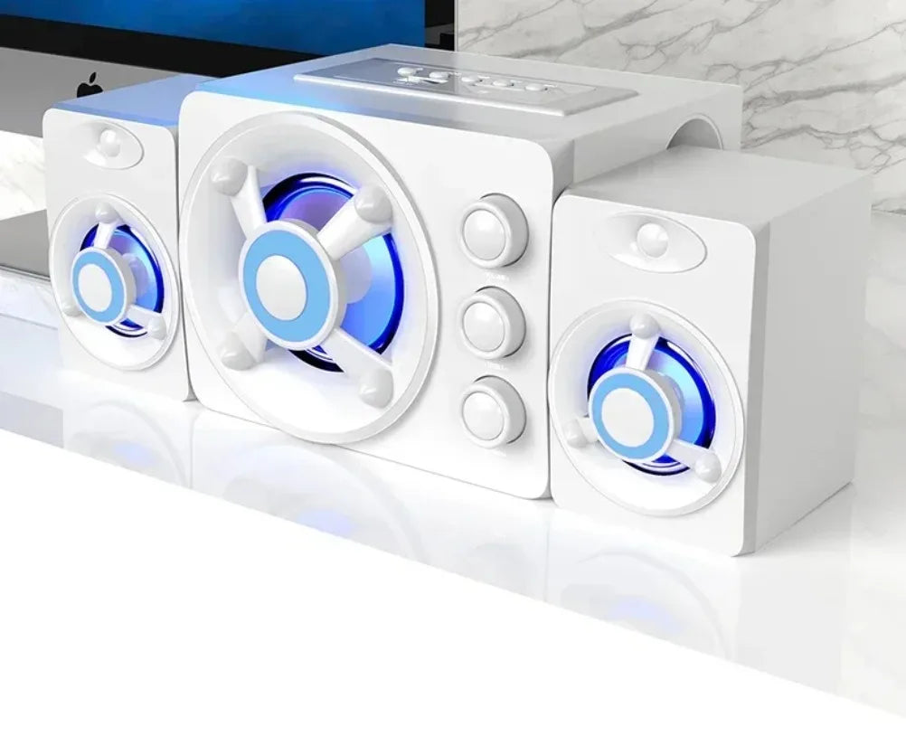 Upgrade HIFI 3D Stereo Speakers With LED Light AUX USB Wired Wireless Bluetooeh 5.0 Audio Home Theater Surround Sound Bar TV