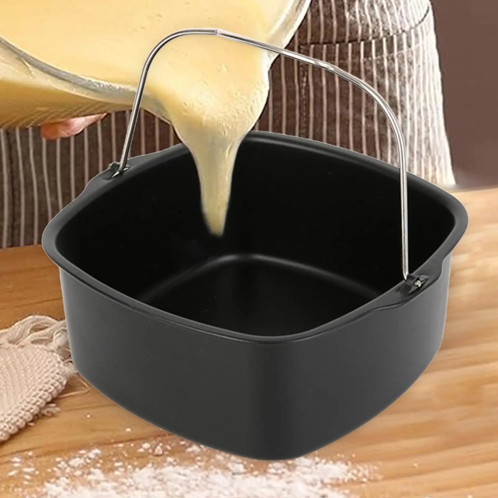 Air Fryer Cake Pans 7/8inch Non-stick Baking Tray Basket Cake Molds Heat Resistant Kitchen Cooking Tool Airfryer Accessories