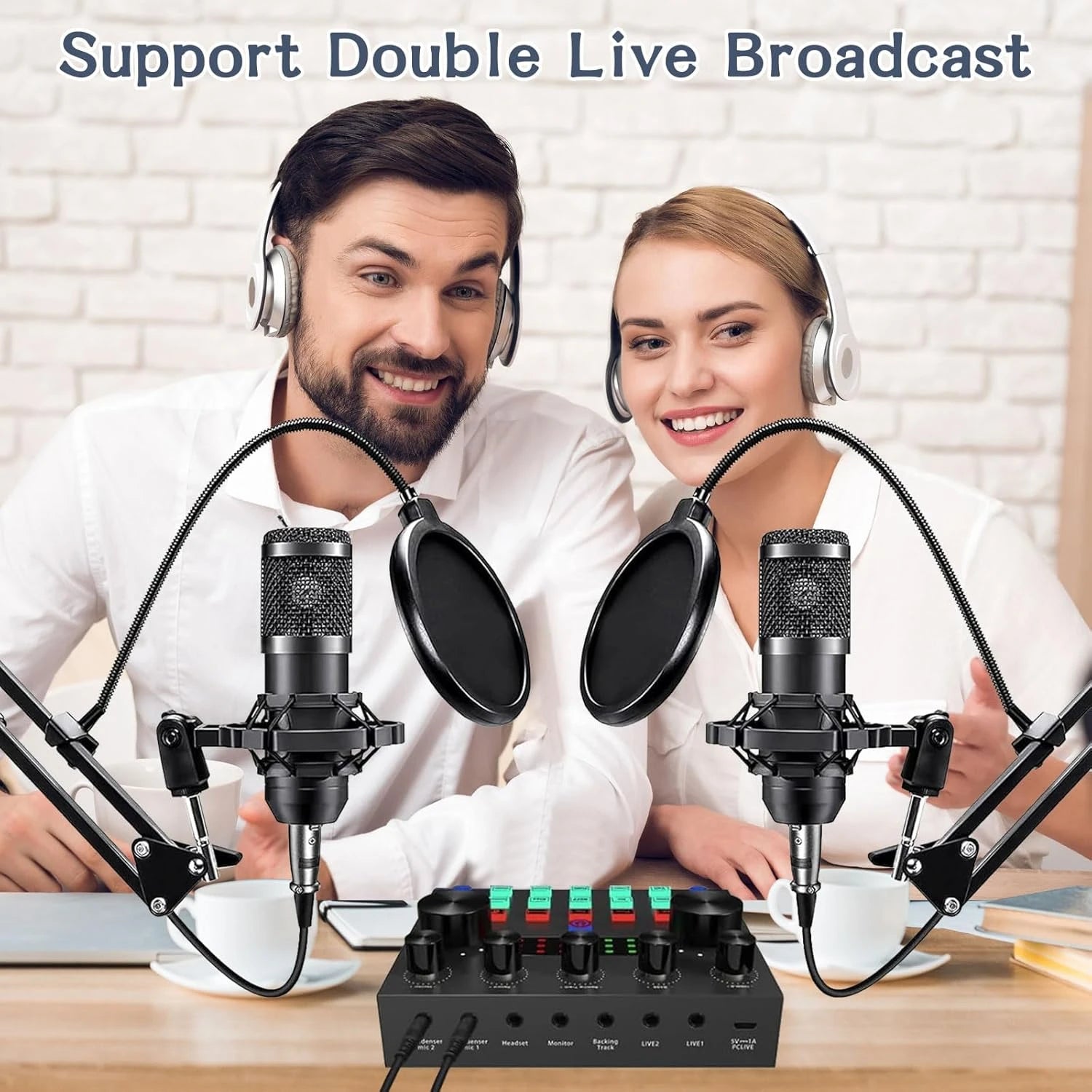 Podcast equipment set with voice changer, podcast mixer, with BM800 microphone, suitable for podcast, recording, live broadcast