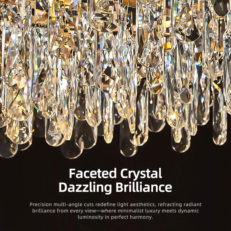 Modern Living Room High Ceiling Chandelier Crystal LED Chandelier Designer Nordic Dining Room Lamp Lighting