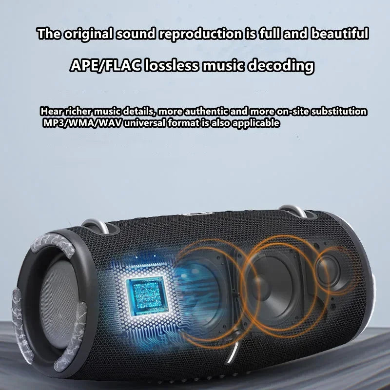 30W high power bluetooth speaker portable RGB colorful light waterproof wireless subwoofer 360 stereo surround TWS FM boombox