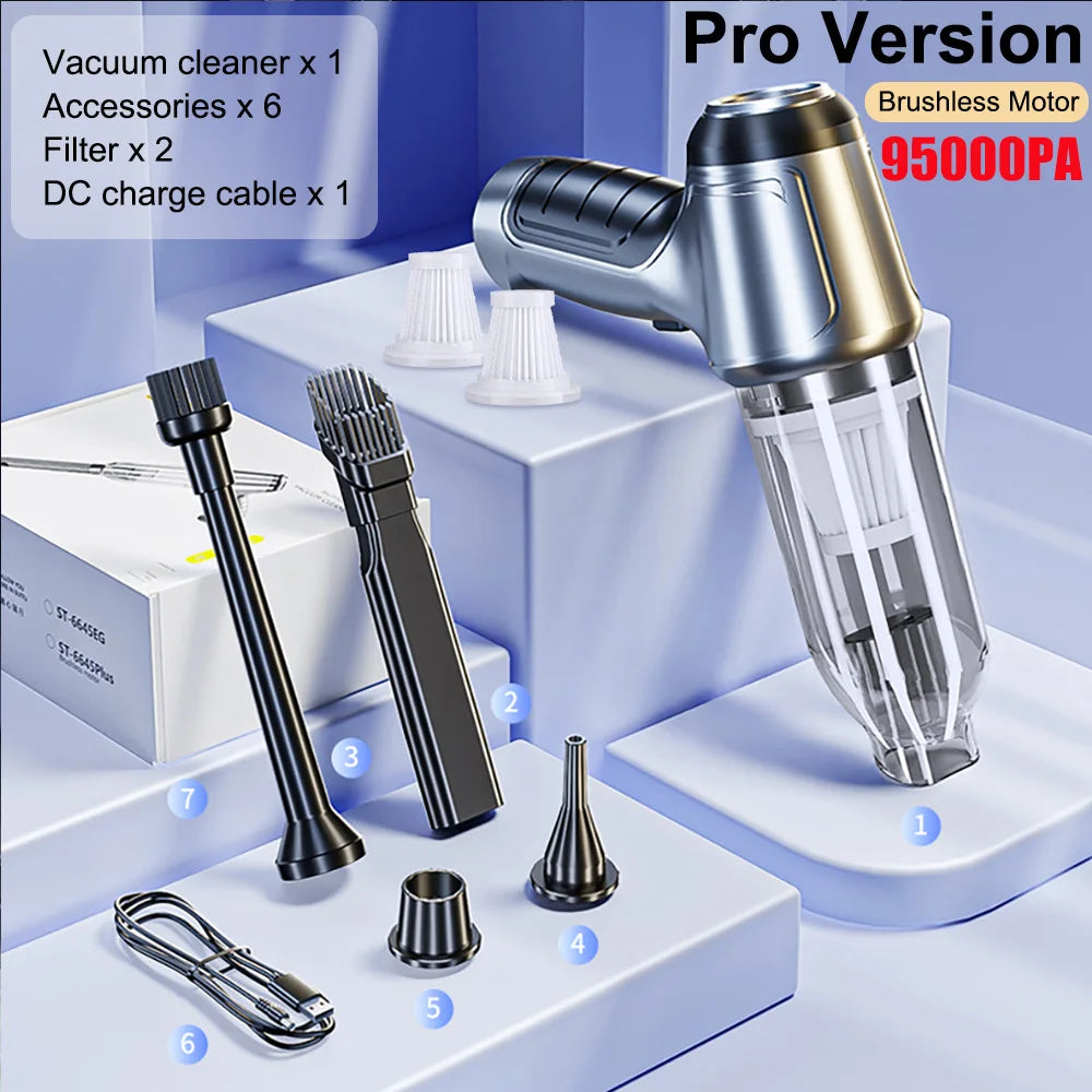 Car Vacuum Cleaner 95000PA Strong Suction Vacuum Cleaner for Car Home Portable Handheld Auto Vacuum Cleaner Powerful Blower
