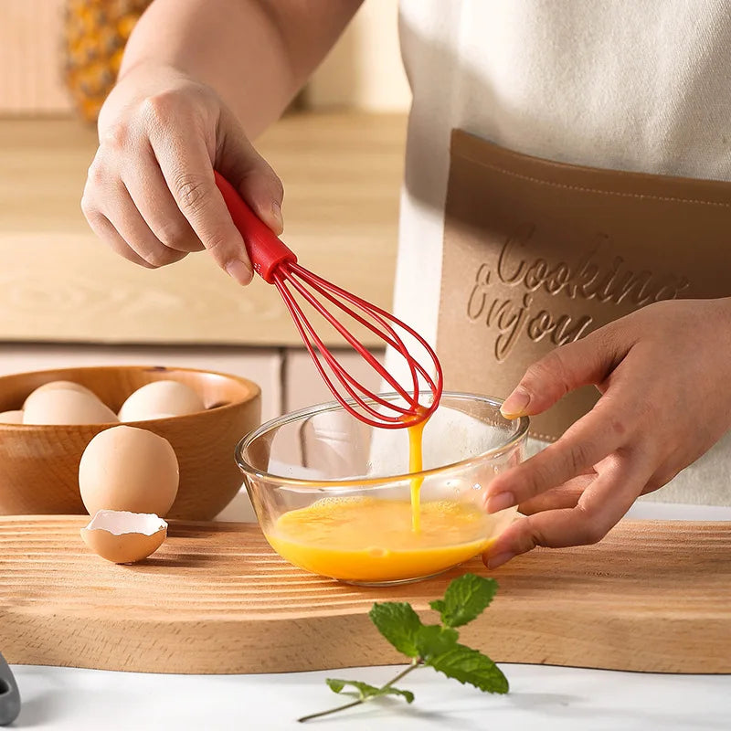 1pc 6-inch Handheld Mixer Mini Blender Silicone Stainless Steel Home Baking Tool for Whipping Cream Beating Eggs Mixing Flour