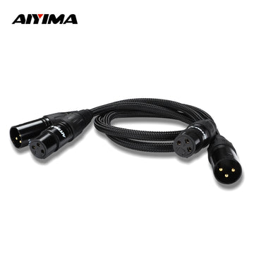 AIYIMA 1Pair 0.5m XLR Cable 6N OFC Male to Female Microphone Extension Cables for Amplifiers Balanced cable Cannon for T20 A70