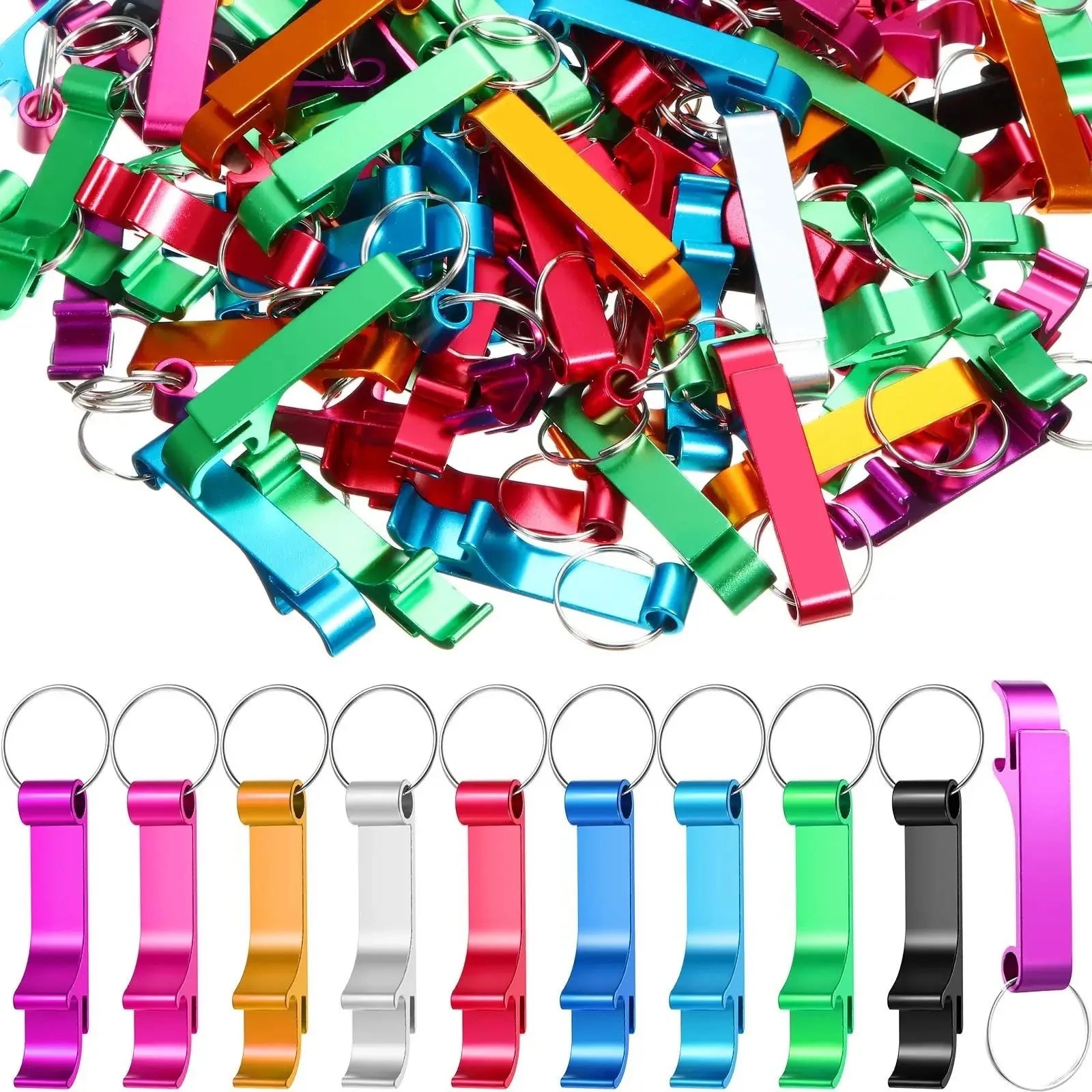 10-100PCS Custom Keychain Personalized Bottle Opener Customized Key Ring Mini Beer Can Kitchen Bar Tools Accessories Gift