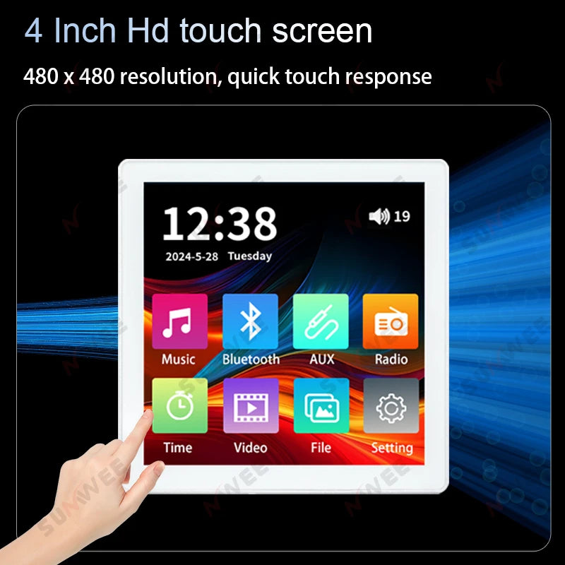 Audio power Amplifiers bluetooths touch screen Background music controller AUX FM Radio home theater systems sound control panel