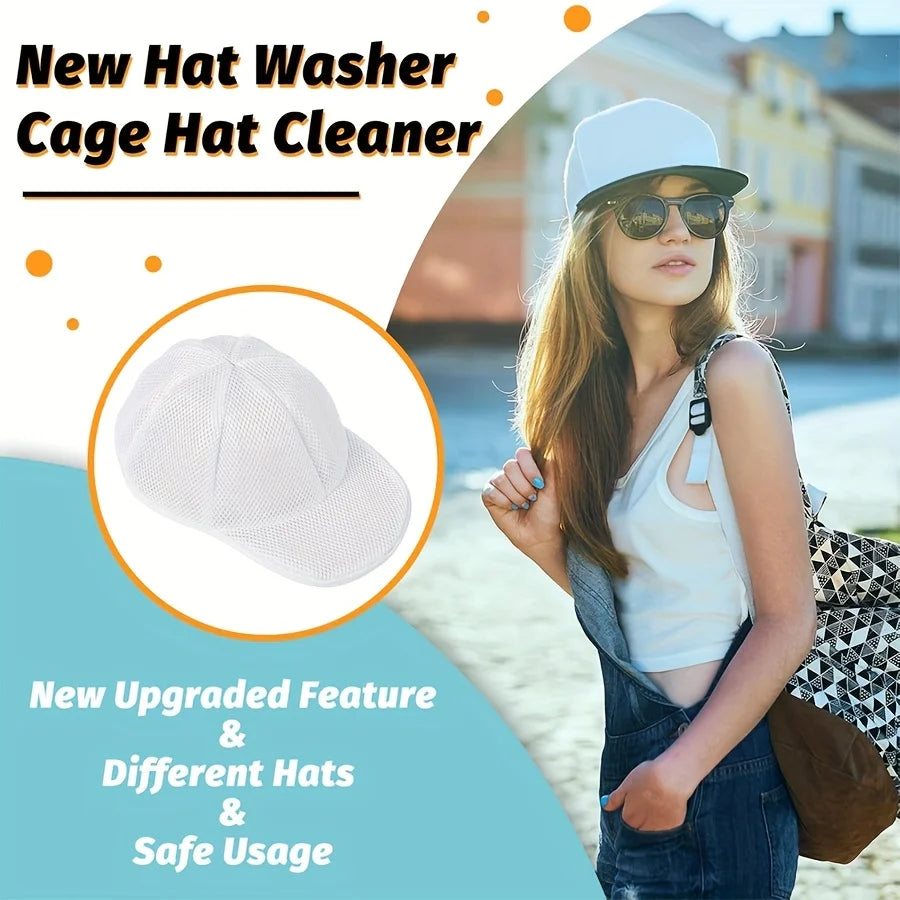 Washing machine cap cleaning cage, cap washer with mesh bag, baseball cap cleaning cap, suitable for cleaning all kinds of caps