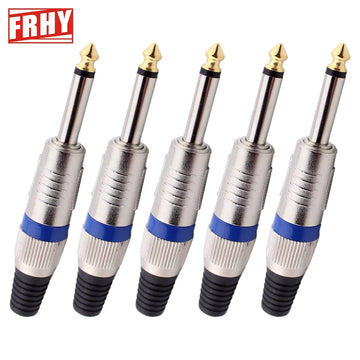 5PCS Audio Adapter Set: 6.35mm to RCA/3.5mm Gold-Plated Plugs, Metal Housing, Screw-Lock, Hi-Fi Sound for Mic/Amp/Speaker