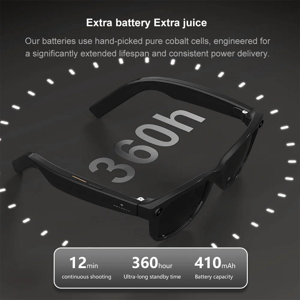 AI smart Bluetooth glasses ultra-high-definition camera pixels video recording stabilization Bluetooth calling