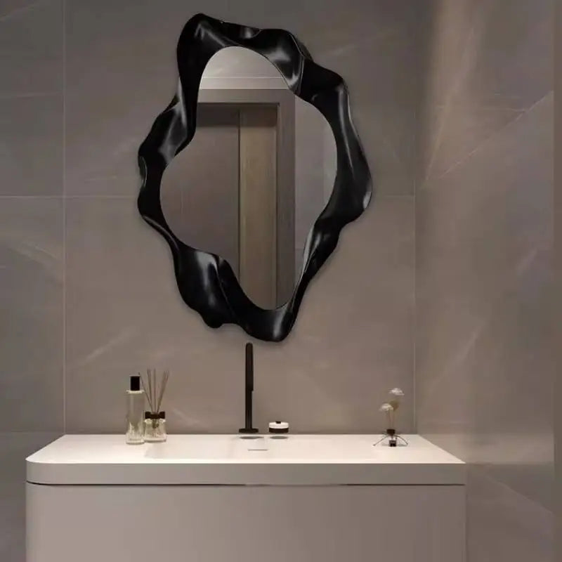 Irregular Universal Mirror Sensor Bathroom Classic Luxury Living Room Wall Art Decoration Vanity Wood Espejos Para Pared Miroir