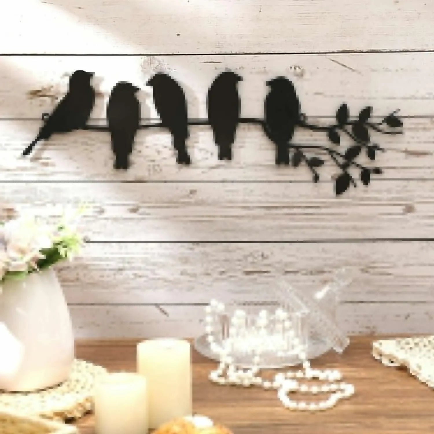 Metal Bird Wall Art 5 Birds on the Branch Wall Decor Leaves with Birds Sculpture Wall decor metal wall hanging Room Decor