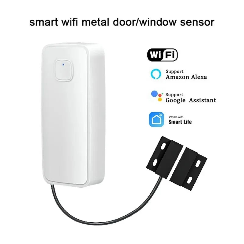 Tuya WIFI Smart Door Window Magnetic Sensor Security Alarm Open Closed Detector Home Anti-theft Door Iron Rolling Door Sensor