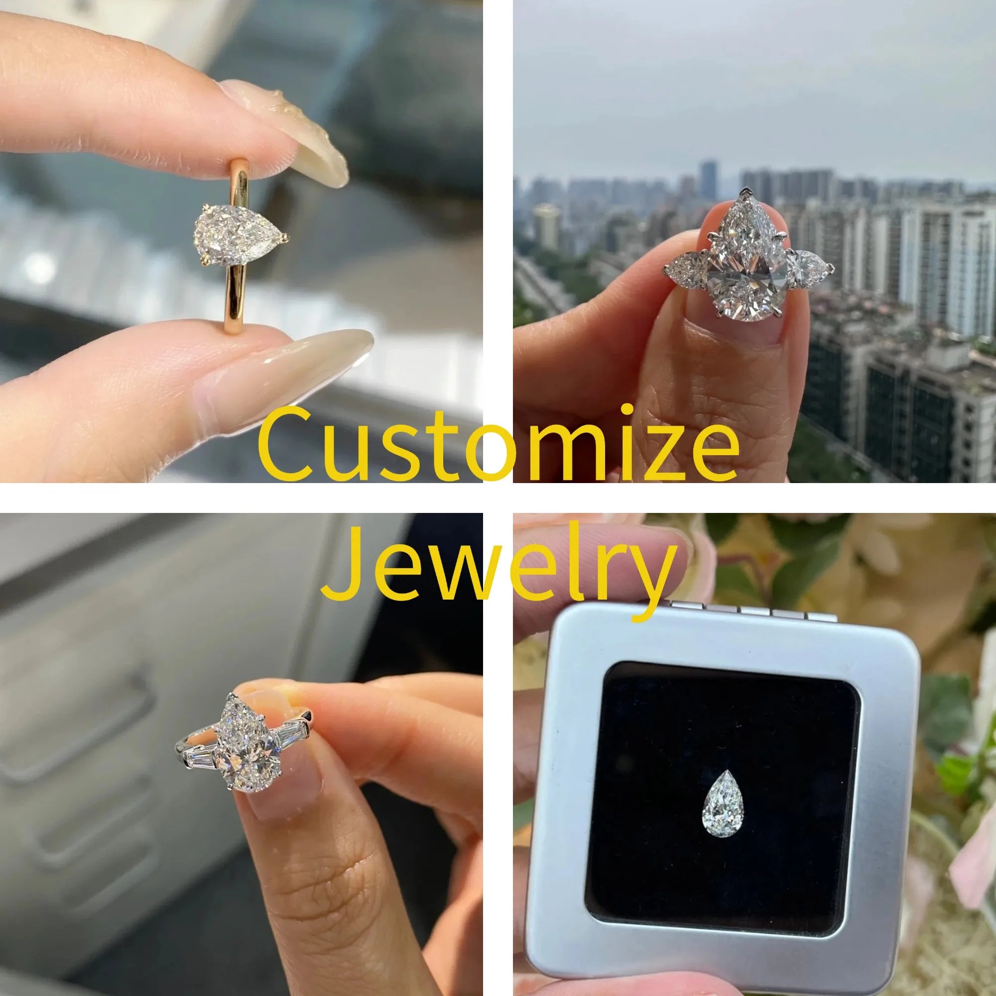 Pear Shape Lab Grown Diamonds With IGI Certificate CVD HPHT 1ct 1.5ct 2ct 2.5ct 3ct 5ct  Laboratory Diamond Wholesale