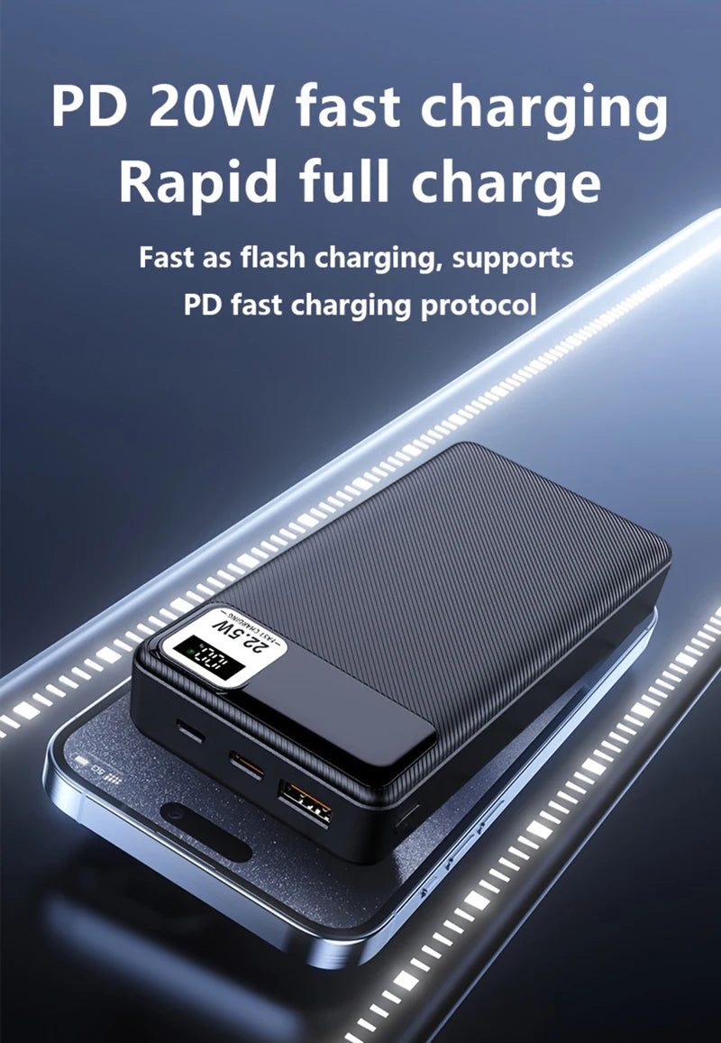 100000mAh Power Bank 22.5W Fast Charging Portable Charger External Battery High Capacity Powerbank For iPhone Huawei Oneplus