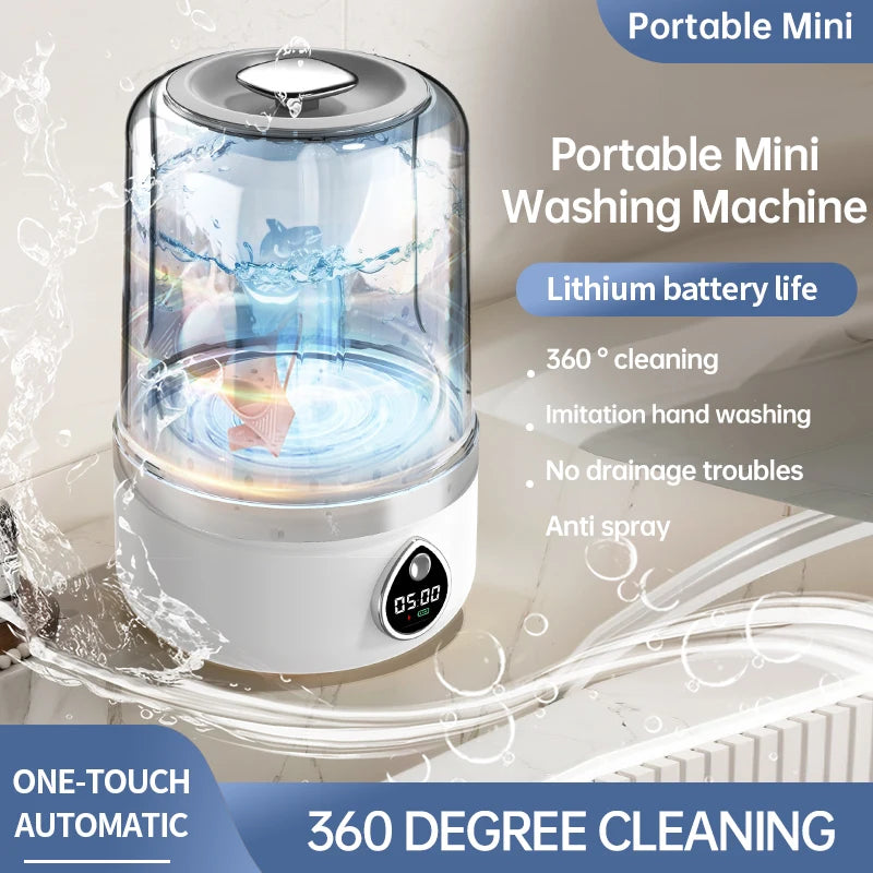 Mi Portable Wireless Washing Machine Underwear Cleaner 1.5L Mini Socks Washing Machine With LED Laundry Bucket