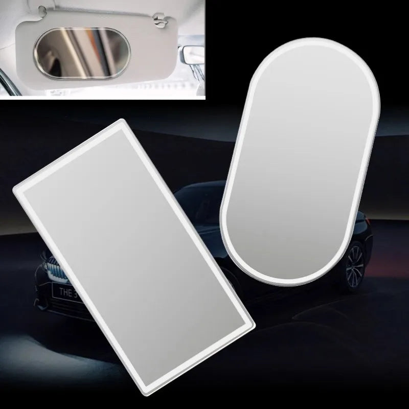 Car Makeup Mirror Car Stainless Steel Portable Auto Sun-Shading Visor HD Mirrors Car Interior Mirror Universal Car-styling