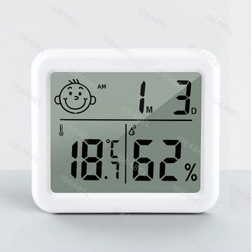 Thermohygrometer Ultra-thin Simple Smart Home Electronic Digital Thermometer Hygrometer LCD Digital Wall Clock