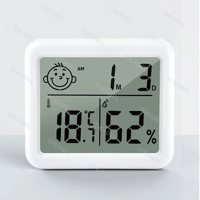 Thermohygrometer Ultra-thin Simple Smart Home Electronic Digital Thermometer Hygrometer LCD Digital Wall Clock