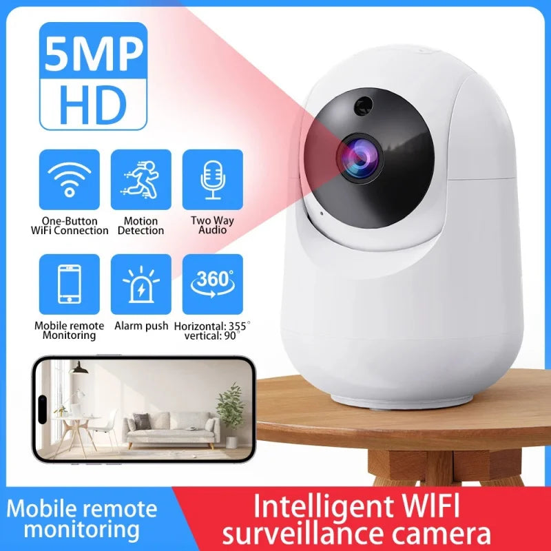 5MP IP Camera PTZ WiFi Camera Home Indoor Baby/Elderly Monitor Camera Security Protection Auto Tracking CCTV Camera