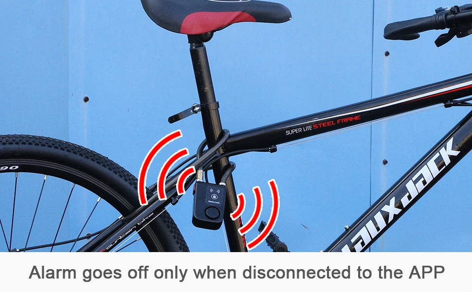 Wsdcam Bluetooth Smart Bike Lock Waterproof Anti-theft Password Lock Stainless Steel Chain Bicycle Cycling Security Alarm