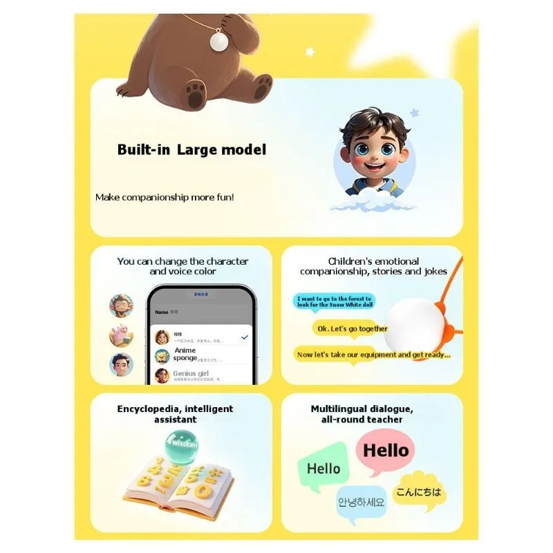 HJ-Smart For Kids-Early Education Chip-AI Voice Assistant Module Featuring Voice Interaction Functionality