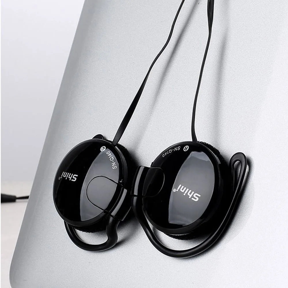 3.5mm Wired Bass Headphones Ear Hook Headset Sports Music Game Wired Earpiece For Mp3 Computer Mobile Telephone