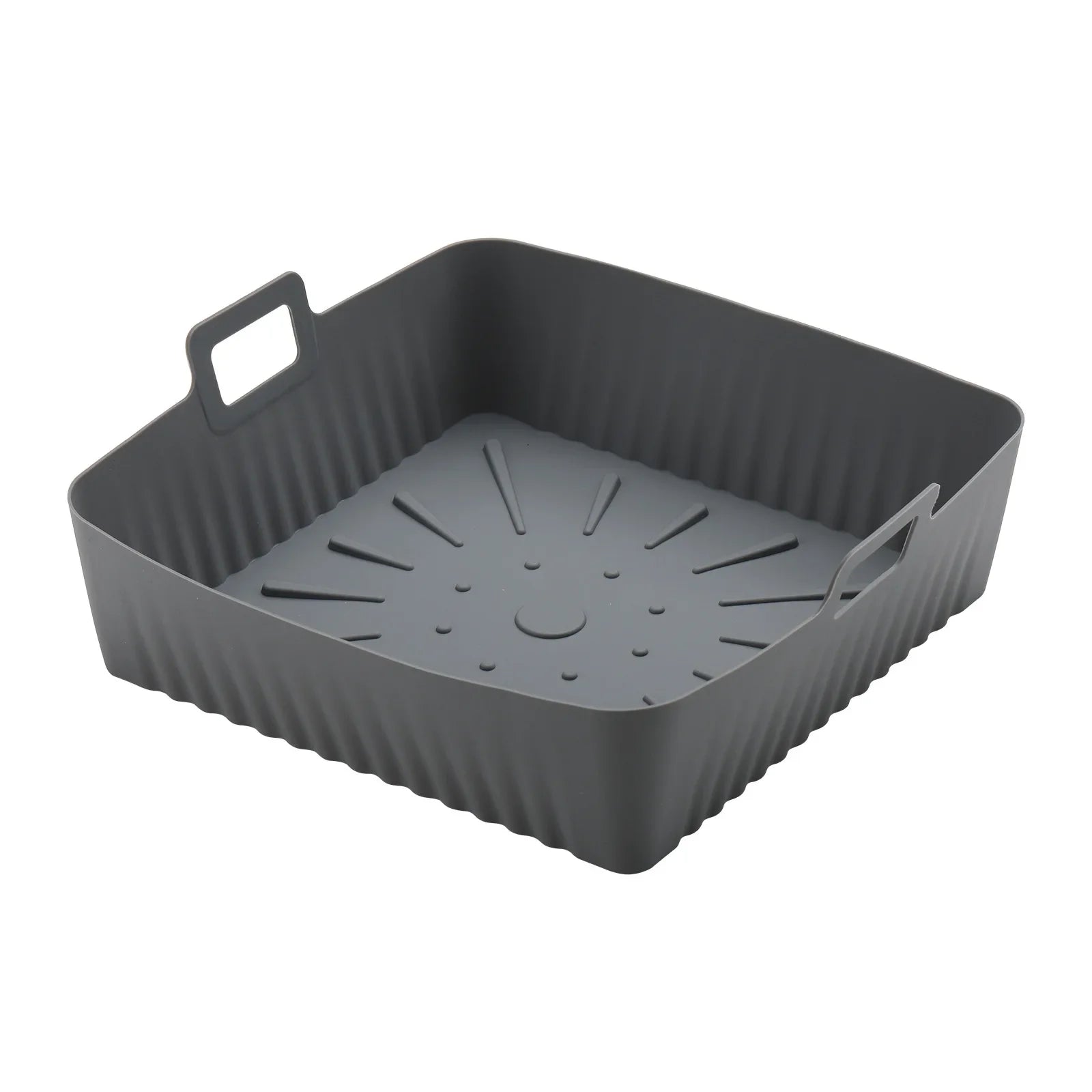 23cm Air Fryer Mat, Silicone Baking Tray, Multifunctional Silicone Barbecue Mat, Reusable Baking Tray Oil-Free & Dishwasher-Safe