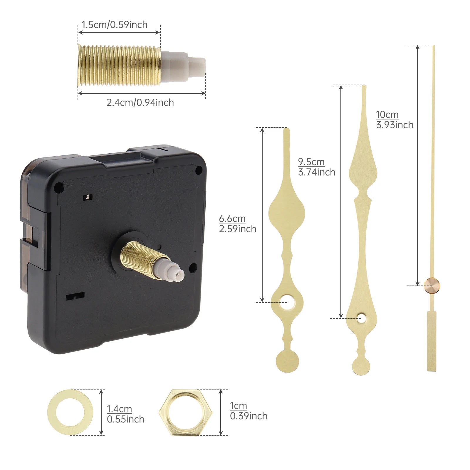 Quartz Battery Operated Silent Wall Clock Movement Mechanisms for DIY / Repair, Clock Parts Replacement