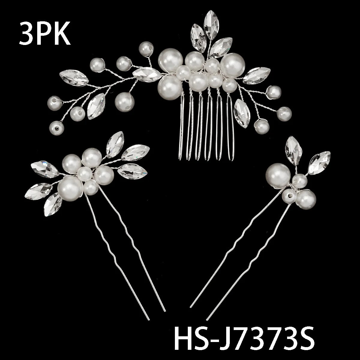 Luxury Pearls Wedding Flower Hair Comb Bride Hair Pins Clips Set Cute Hair Fork Headpieces for Women Jewelry Gift Hair Accessory