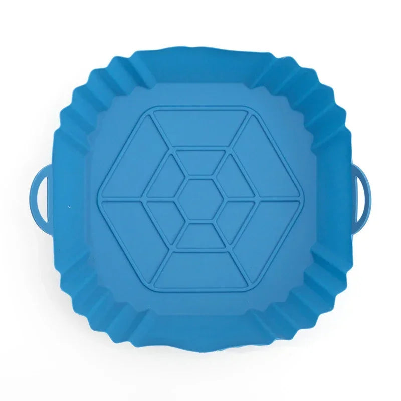 Air Fryer Oven Baking Tray Silicone Tray Fried Chicken Pizza Mat Oilless Silicone Pan Air Fryer Accessories for Kitchen Baking