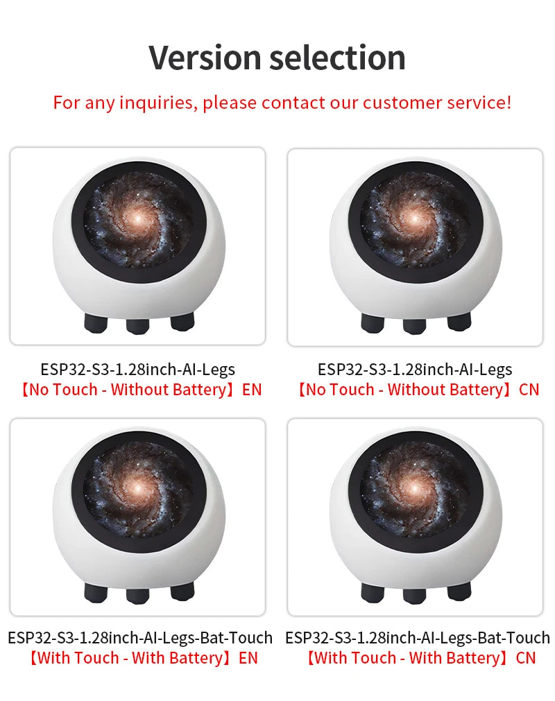 Upgraded XiaoZhi AI Voice Chat Robot DeepSeek ESP32-S3 N16R8 Development Board WiFi BT BLE5 1.28" LCD Display ESP Home Assistant