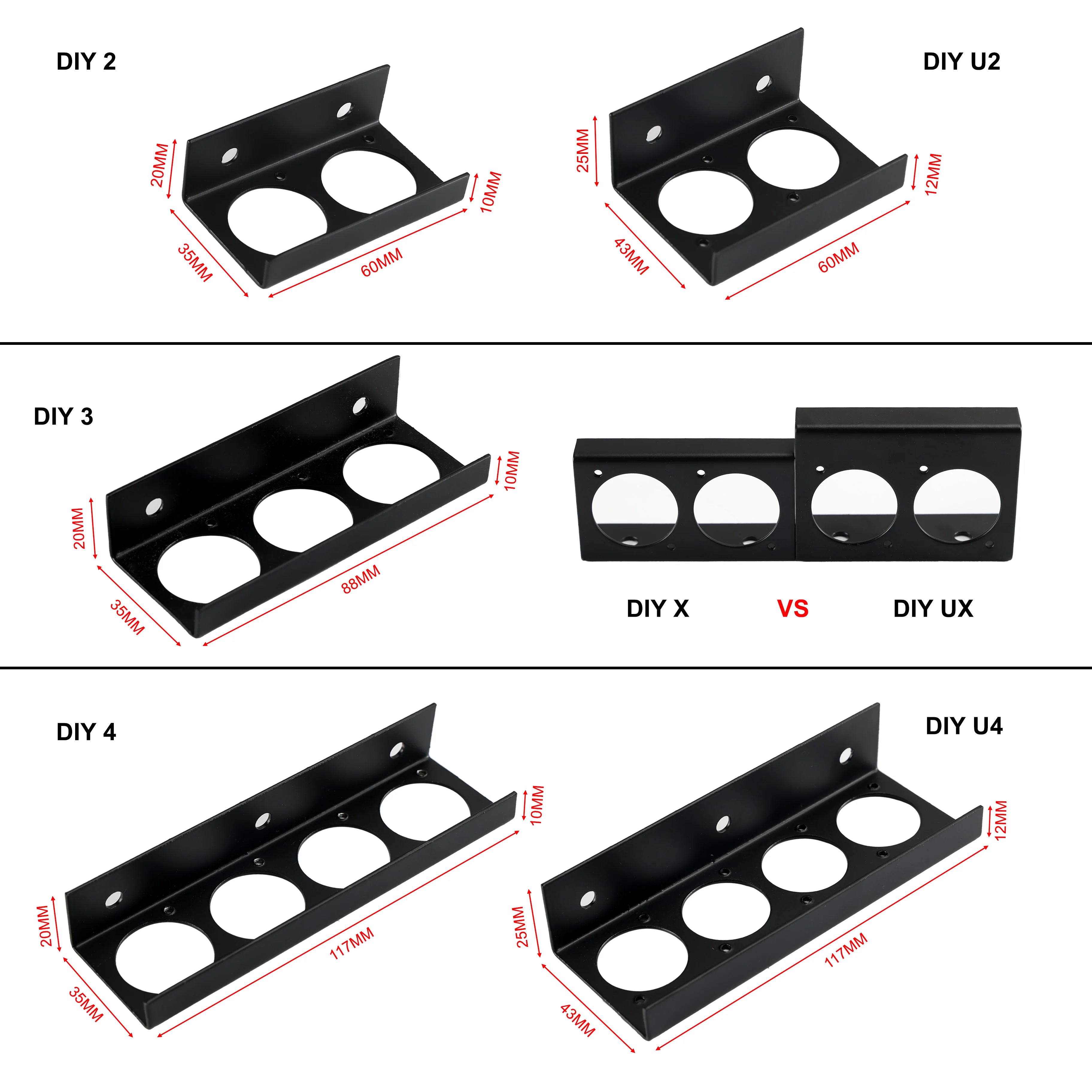 Pro-C DIY PRO Audio Guitar Effect Adaptor Pedal Board Side Port Panel Mount Bracket Kit Accessories
