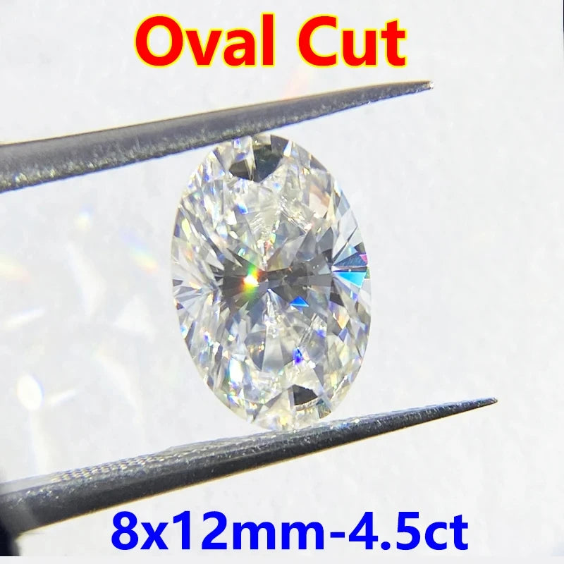 DJMAX 0.1-30ct Rare Oval Cut Moissanite Loose Stone D Color Lab Grown Super White Certified Ellipse Oval Moissanite Diamond