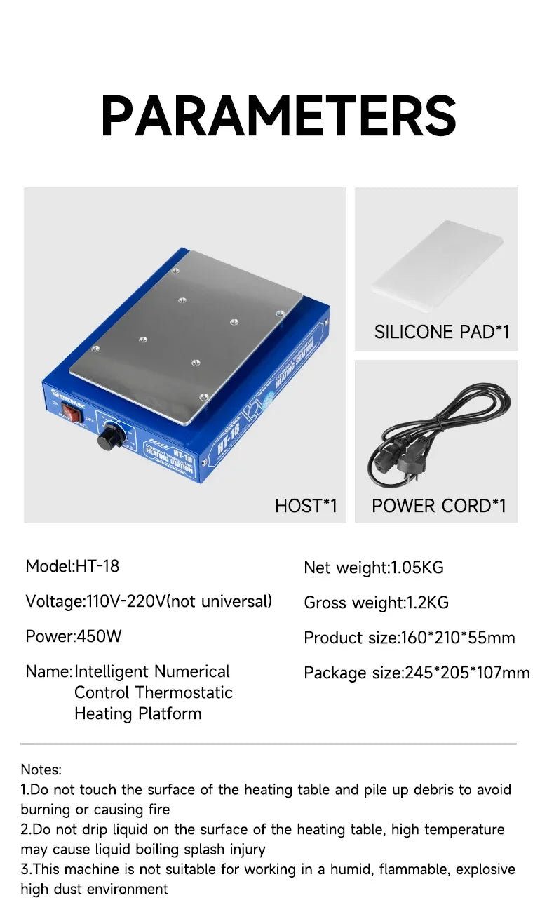 MECHANIC HT18 Smart Digital Heating Platform Thermostatic Control for Screen Removal Welding Circuit Repair Heating Application
