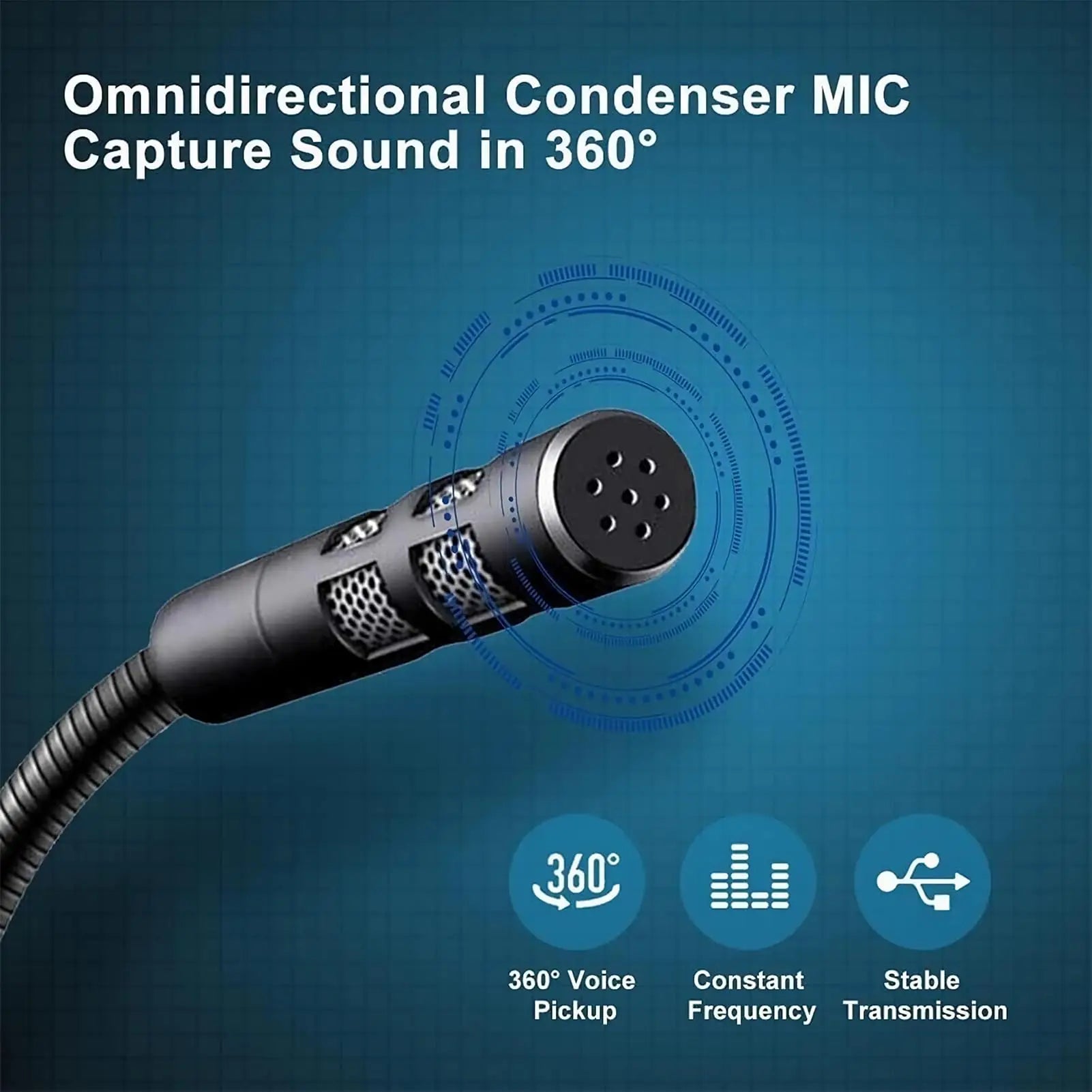 USB Desktop Microphone 3.5mm Omnidirectional PC Laptop Computer Mic for Computer Gaming Recording Chatting Singing Meeting