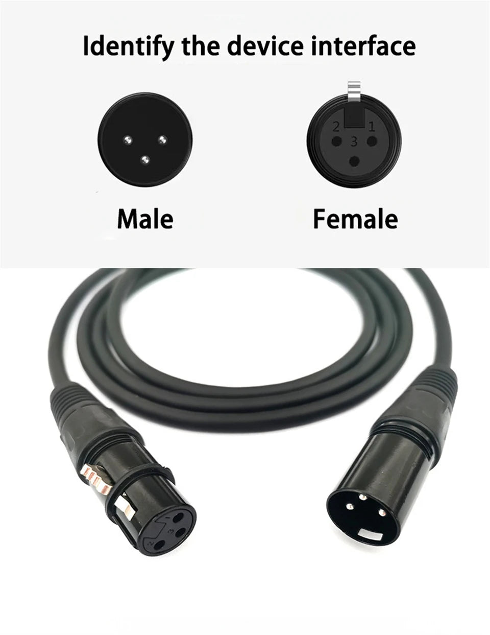 3Pin XLR Cable Audio Cable XLR Male to Female Microphone Extension Cables for Mixer Amplifiers Sound Cannon Balanced XLR Line