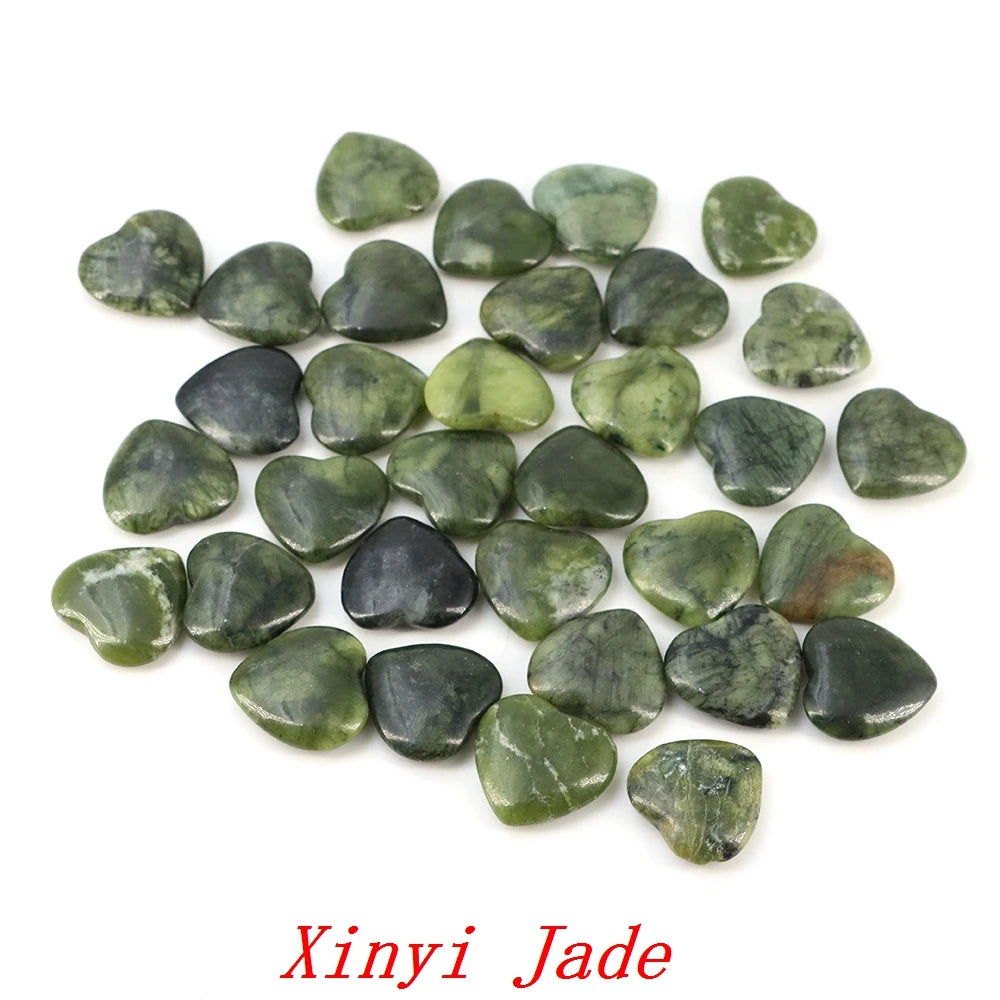 Lots Wholesale Gem Heart Shape LOVE 20MM Natural Crystal Amethyst Agate Bead Healing Reiki Natural Stone Gift Supplies