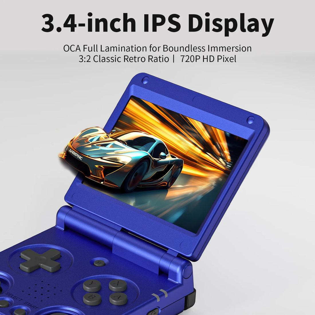 ANBERNIC RG34XXSP Flip Handheld Console 3.4'' IPS Screen Linux 64-bit 64G 5000+ Games Supports 5G WIFI HD-MI TV Output Streaming