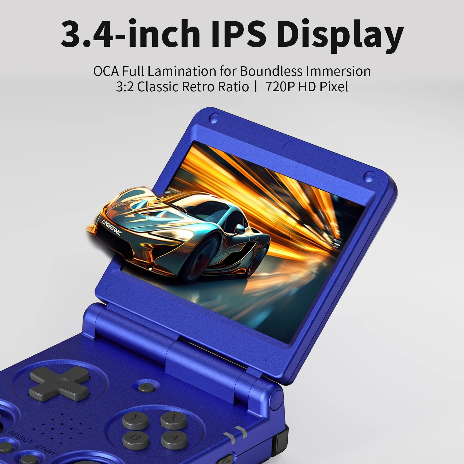 ANBERNIC RG34XXSP Flip Handheld Console 3.4'' IPS Screen Linux 64-bit 64G 5000+ Games Supports 5G WIFI HD-MI TV Output Streaming
