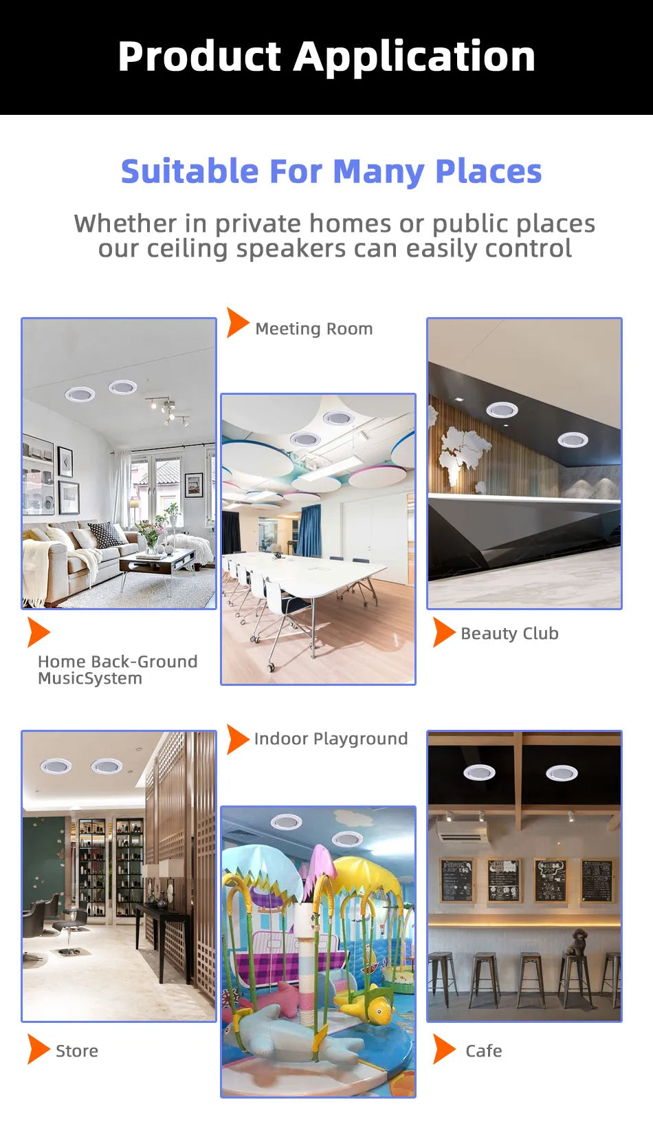 Mini Ceiling Speaker 12W HiFi Stereo Loudspeaker Home Theater Sound System Public Address Background Audio Bathroom Restaurant