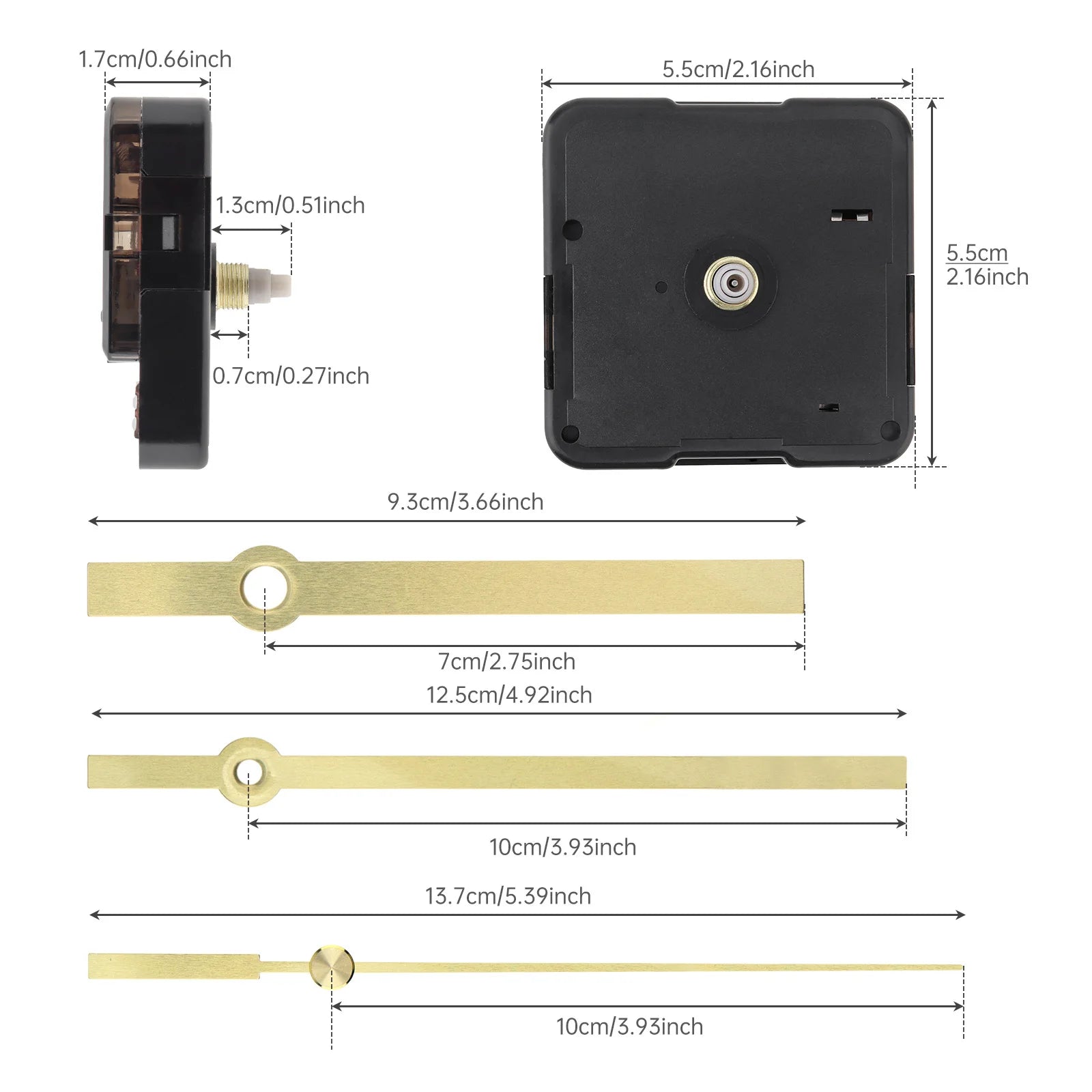 Quartz Battery Operated Silent Wall Clock Movement Mechanisms for DIY / Repair, Clock Parts Replacement